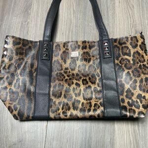 Lula Leopard Print Tote bag with studs